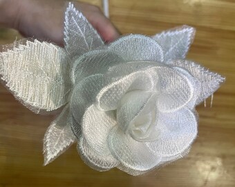 White Lace Rose 13th Anniversary Flower for 13 Years Wedding Anniversary, Handmade Flower for Wife Husband Couple