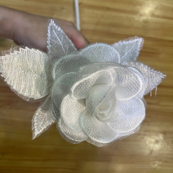 White Lace Rose 13th Anniversary Flower for 13 Years Wedding Anniversary, Handmade Flower for Wife Husband Couple