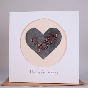 8 Year 8th Wedding Anniversary Card For Her Him, Bronze Anniversary Card, Handmade Card for Happy Couple, Wife, Husband (08th)