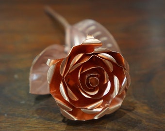 Anniversary Gift Copper Rose, copper flower for 7th 7 year Wedding