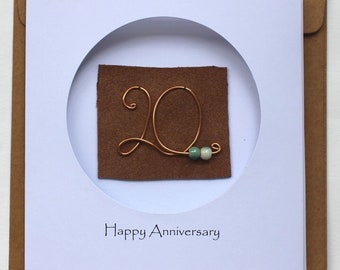 20th Anniversary Card For Her Him, Handmade 20 anniversary card for Happy Couple, Wife, Husband