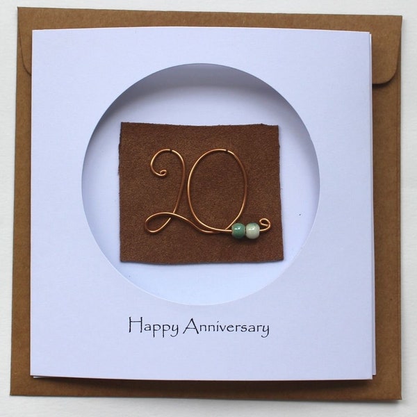 20th Anniversary Card For Her Him, Handmade 20 anniversary card for Happy Couple, Wife, Husband