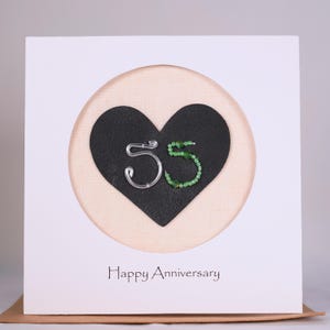 55th 55 Years Wedding Anniversary Card for wife hus band couple, Happy Anniversary Card