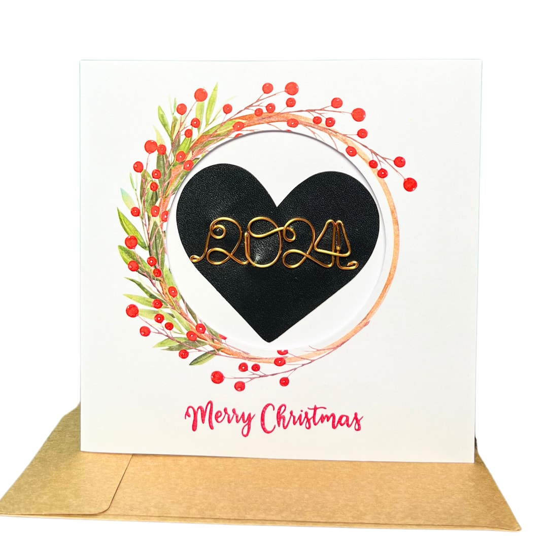 Holiday Card Merry Christmas Card 2024 Unique Handmade Xmas Etsy