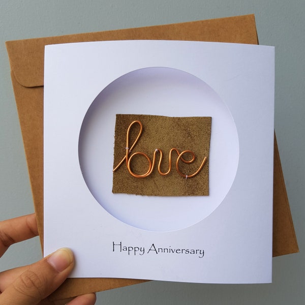 love letter paper design pdf Copper 7th Anniversary Wedding Card - Copper Wire Love Card For Her Him, Handmade Card for Happy Couple, Wife, Husband
