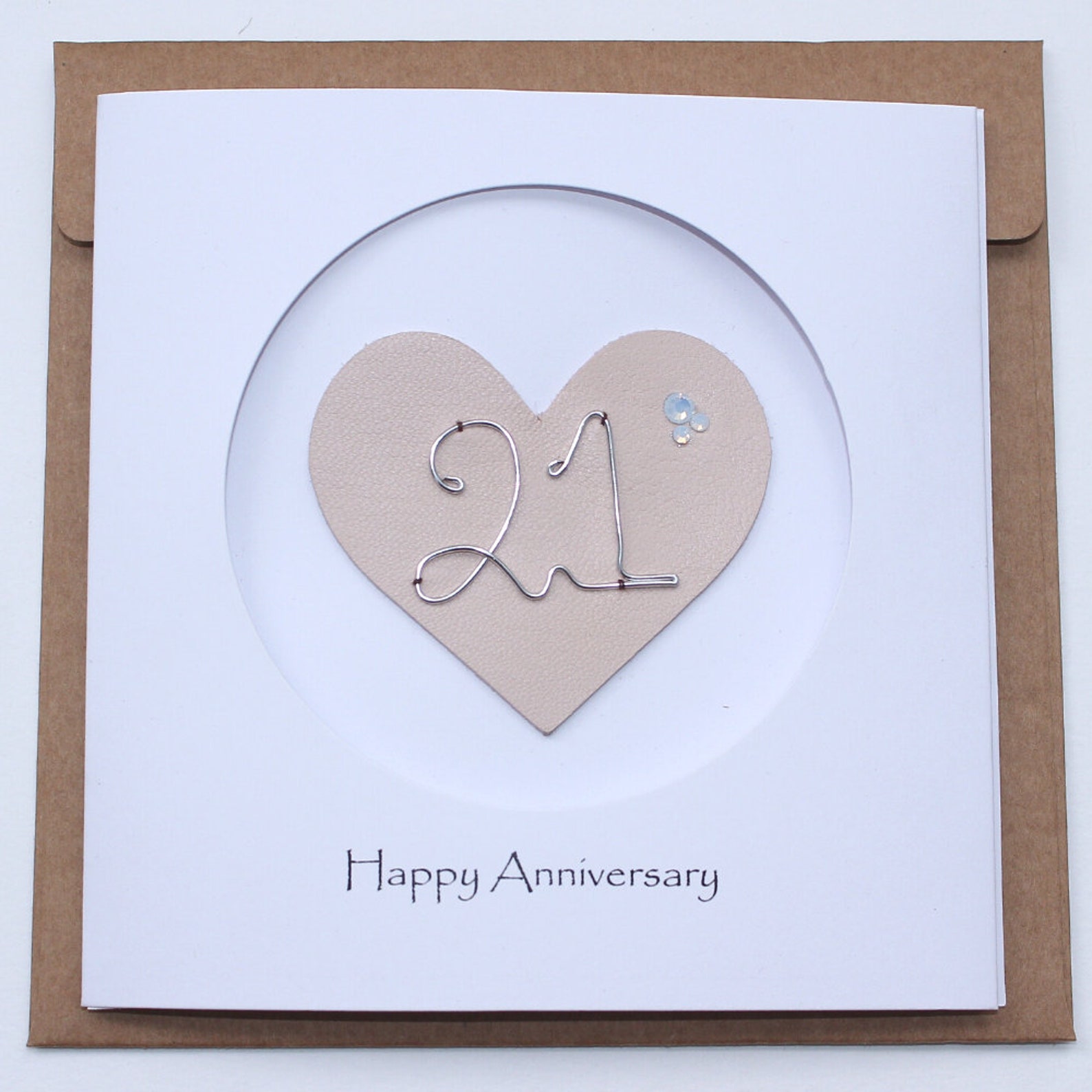 21st Wedding Anniversary Card for Her Him Handmade - Etsy