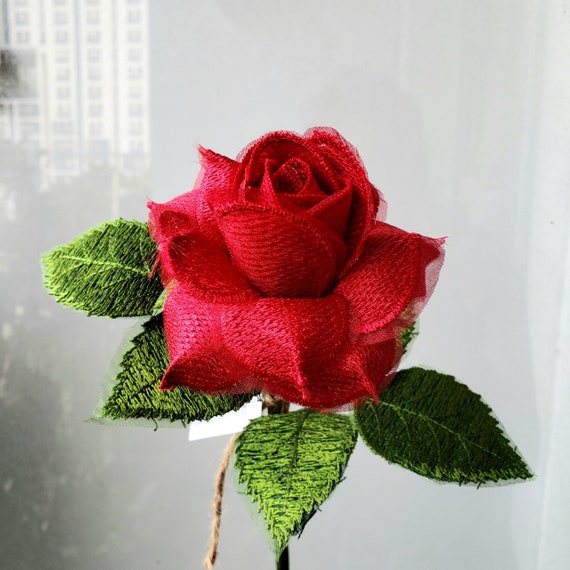 Lace Rose, 13th Wedding Anniversary Flower Gift for Wife Husband