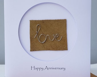 6th wedding anniversary card Steel Iron Gift Card For Her Him, Handmade Steel Iron Wire Love Card for Couple, Wife, Husband