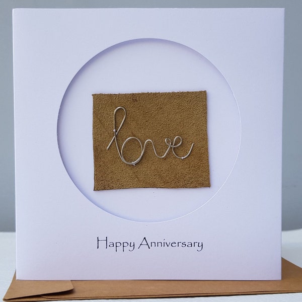 6th wedding anniversary card Steel Iron Gift Card For Her Him, Handmade Steel Iron Wire Love Card for Couple, Wife, Husband
