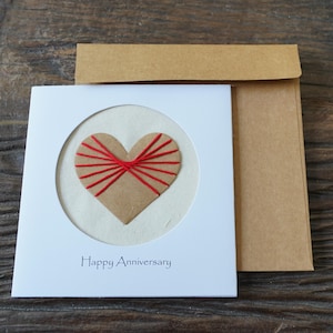 2nd 2 two Year Anniversary Cotton Card For Her Him, Handmade Wedding Anniversary Card for Couple, Wife, Husband (02nd)