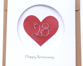 23rd Wedding Anniversary Card For Her Him, Handmade Anniversary Card for Wife, Husband, Couple