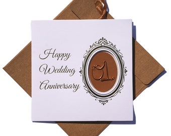1 year First Wedding Anniversary Card and keepsake bookmark 2in1, handmade unique card for wife, husband, couple