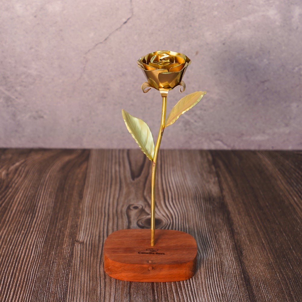Anniversary Gift 8th 8 Year Bronze Rose Flower Gifts for Wife
