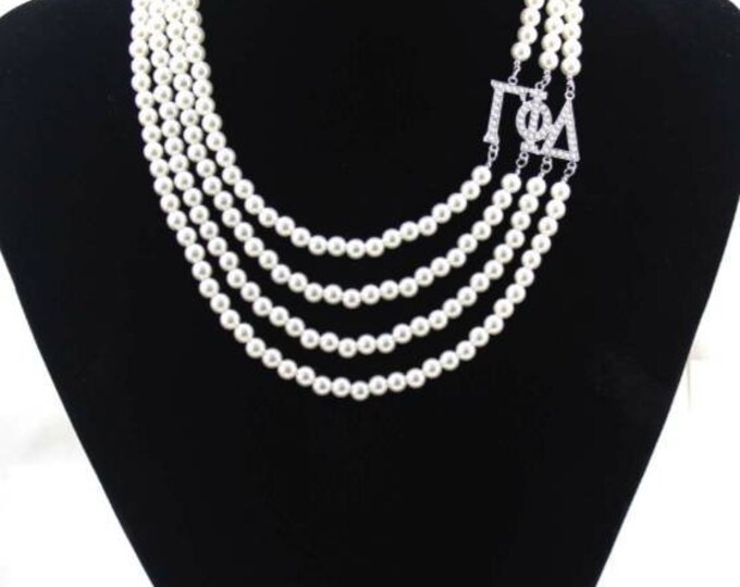 Gamma Phi Delta 4 strand pearl necklace *PRESALE item will ship end of December