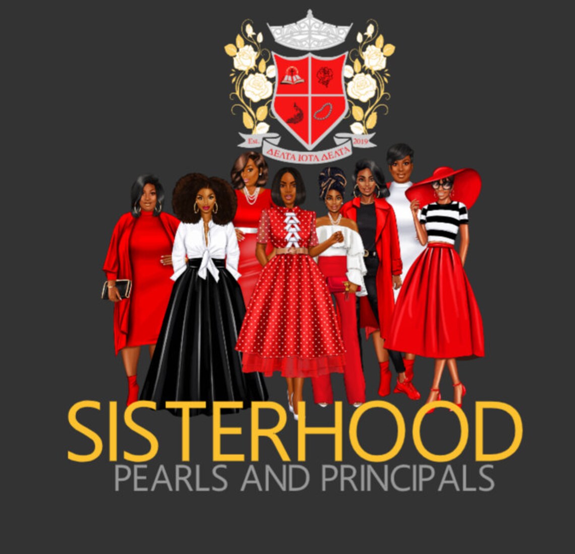 Delta Iota Delta SISTERHOOD Tee Etsy