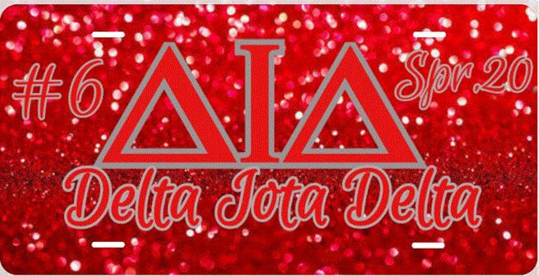 Delta Iota Delta Custom License Tag Etsy