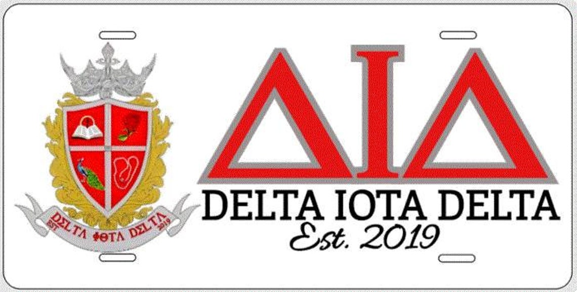 Delta Iota Delta Custom License Tag Etsy