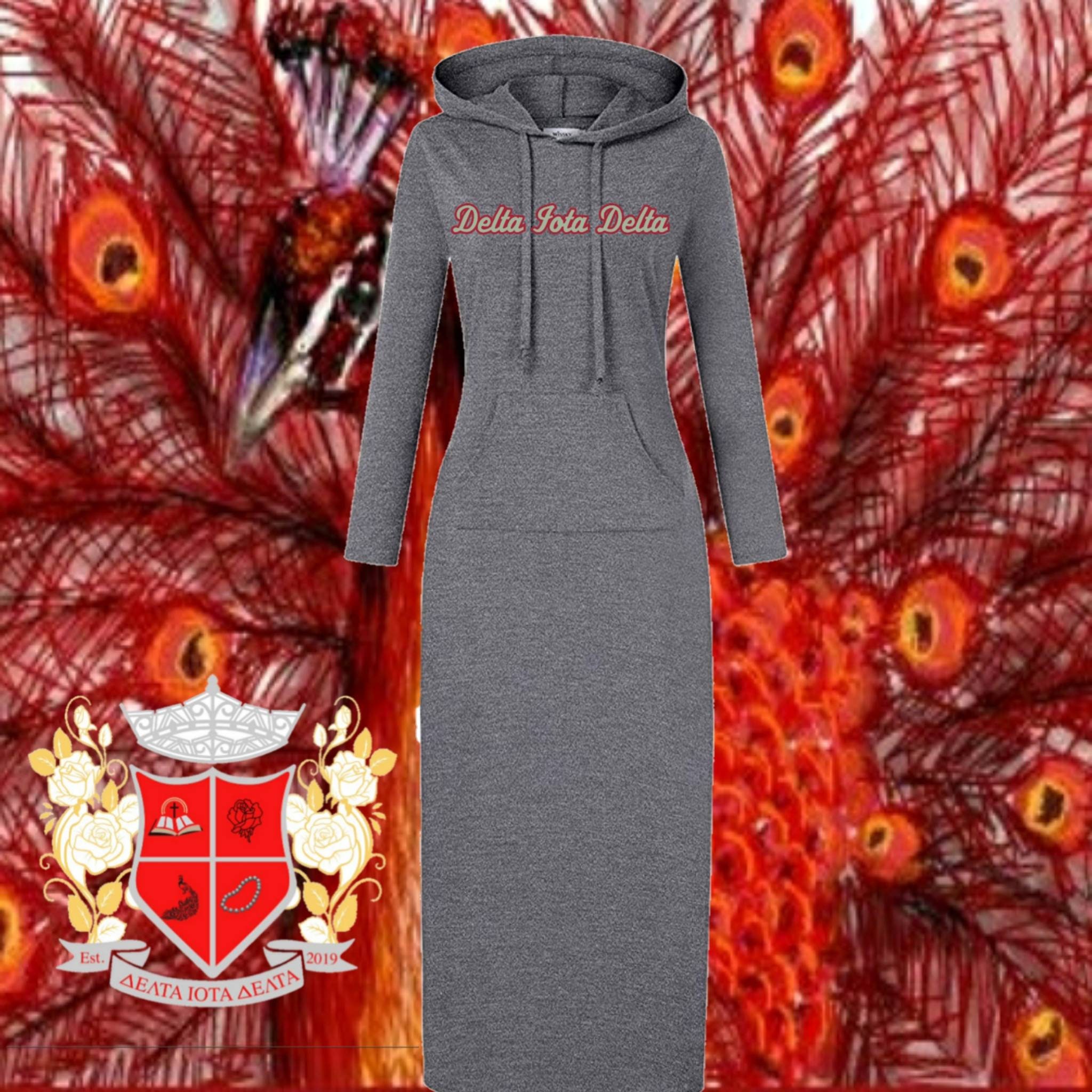 01u10 dress of delta Δ Delta Iota Delta Hooded Embroidered Dress - Etsy