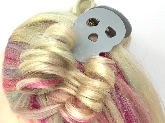 Skull Hair Clip Accessories Halloween Hairstyles Funky Fun Hair Foam Skeleton Clip Goth Gothic Hair Clasp Slide Ladies Girls Hair Pins