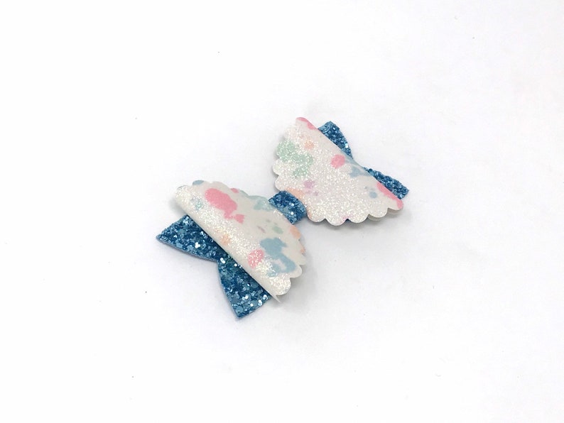 party hair clip Mermaid hair bow girls hair clips under the sea princess ocean sparkly glitter hair bow scalloped bows gifts for girls