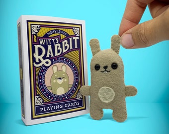 Mini Rabbit Soft Toy, Matchbox, Handmade, Felt, Gift for christmas, Stocking fillers for kids, adopt me pet, hug in a box