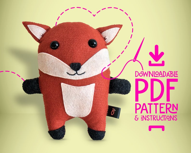 Fox SEWING PATTERN PDF Make Your Own Plush Animal Toy | Etsy