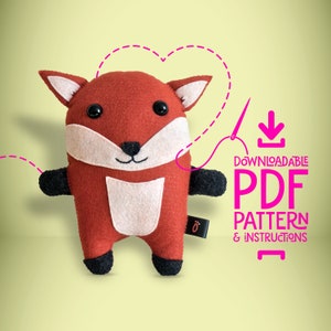 Fox SEWING PATTERN PDF - Make Your Own Plush Animal Toy