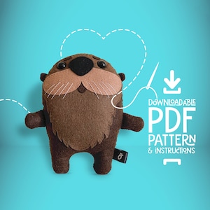 Otter SEWING PATTERN PDF - Make Your Own Plush Animal Toy
