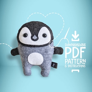 Penguin SEWING PATTERN PDF - Make Your Own Plush Animal Toy