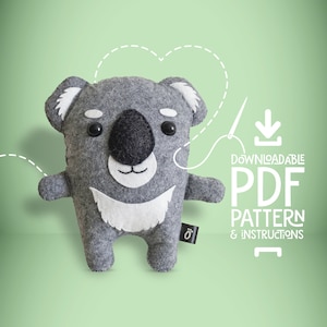 Koala SEWING PATTERN PDF - Make Your Own Plush Animal Toy