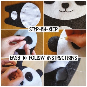 Panda SEWING PATTERN PDF Make Your Own Plush Animal Toy image 2