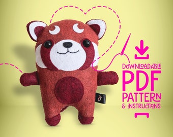 Red Panda SEWING PATTERN PDF - Make Your Own Plush Animal Toy