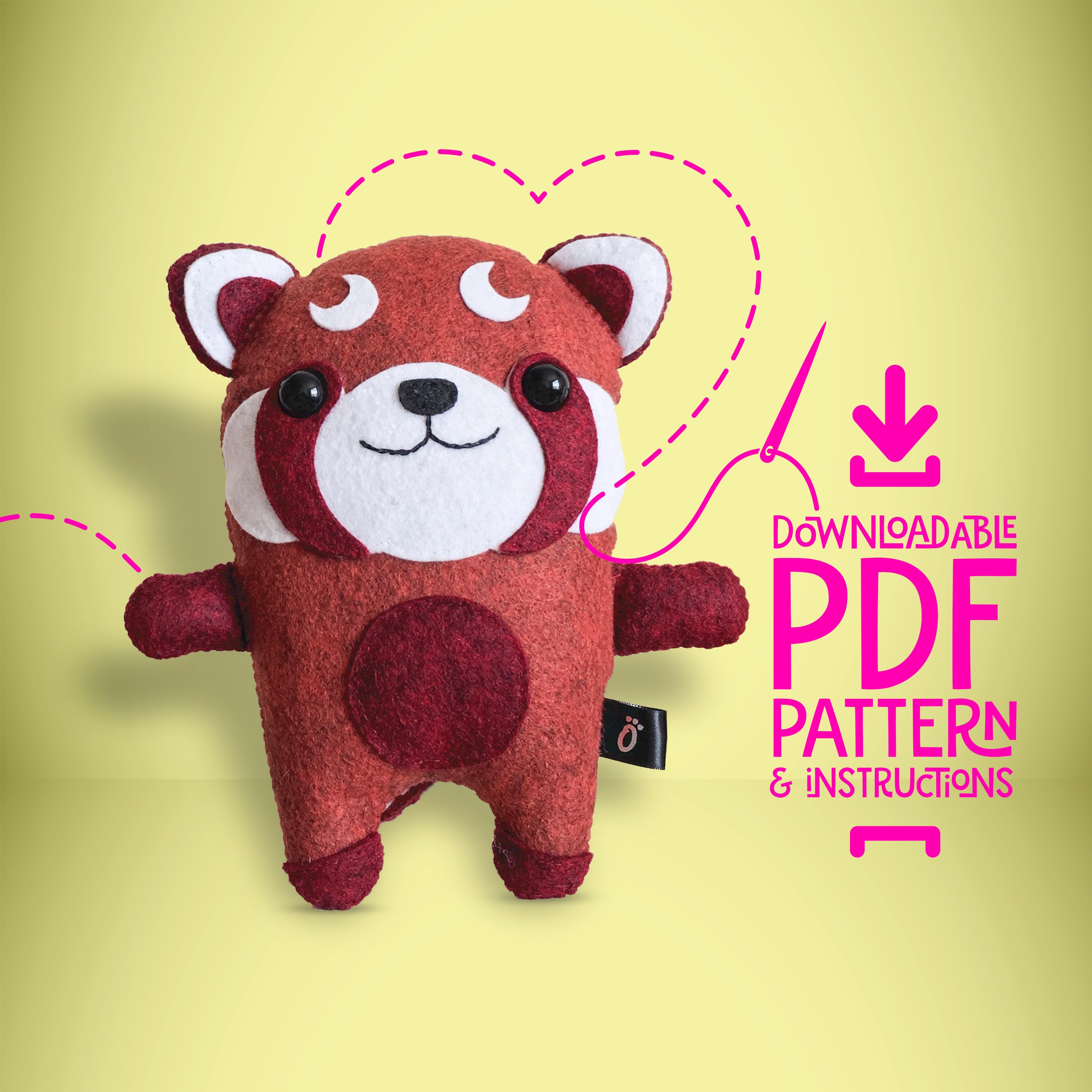 Red Panda SEWING PATTERN PDF Make Your Own Plush Animal Toy - Etsy