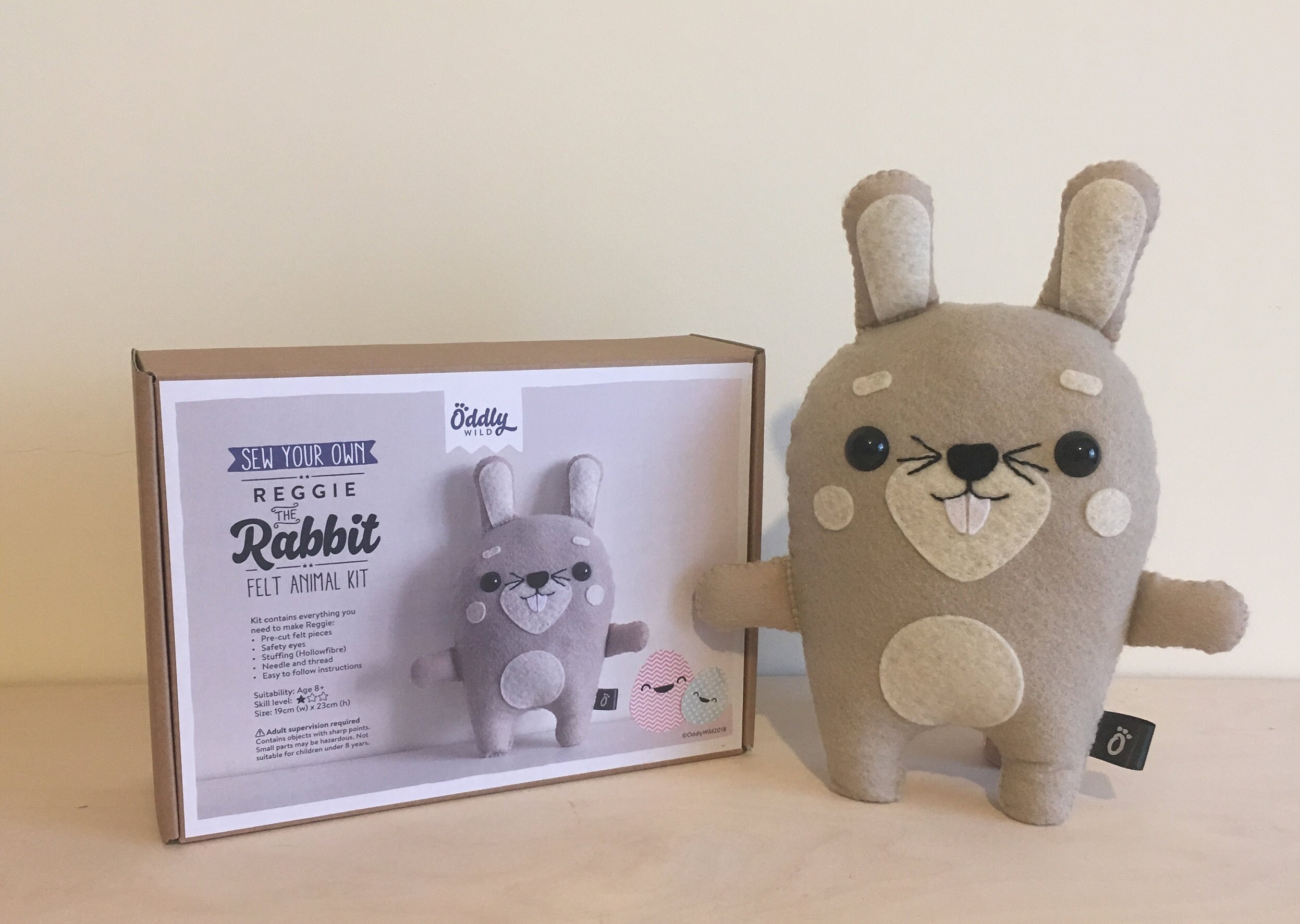 Rabbit Felt Sewing Kit Make Your Own Plush Animal Toy Etsy UK