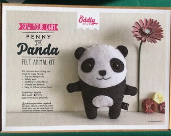 Panda Felt Sewing Kit Make Your Own Plush Animal Toy, Christmas Gifts for  Woman, Stocking Fillers 