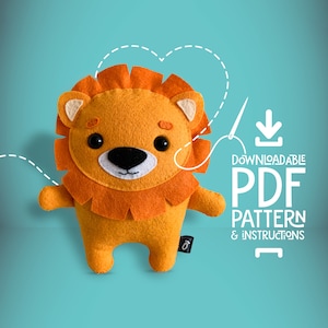 Lion SEWING PATTERN PDF - Make Your Own Plush Animal Toy