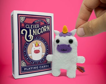 Mini Unicorn Soft Toy, Matchbox, Handmade, Felt, Gift for christmas, Stocking fillers for kids, adopt me pet, hug in a box