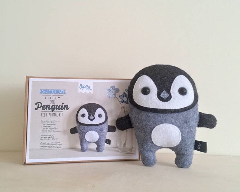 Penguin Felt Sewing Kit Make Your Own Plush Animal Toy | Etsy