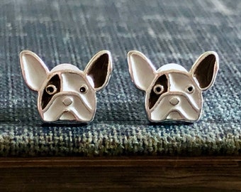 Bulldog Stud Earrings   Frenchie Stud Earrings   Bull Terrier Earrings   Dog Face Stud Earrings   Pug Earrings  Gift for Dog Owner