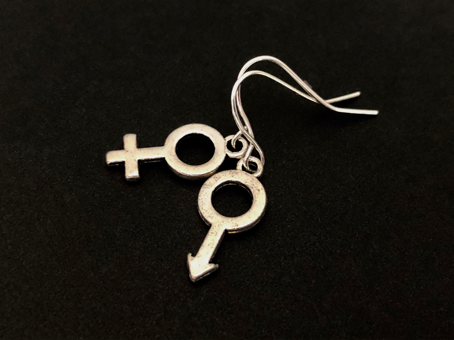 Silver Bisexual Earrings Adrogyny Symbol Earrings LGBQ Both Etsy