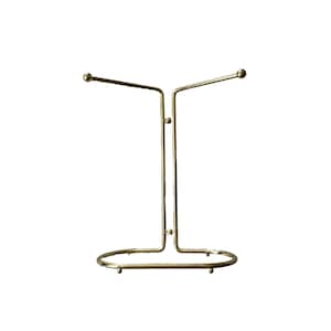 Vintage brass hand towel rack for bathroom counter