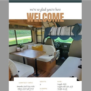 Editable RV Rental Welcome Booklet Digital Download **Perfect for RVShare, Outdoorsy Rentals**