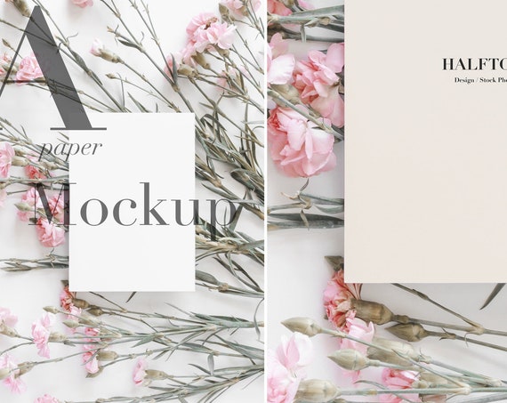 Mockupa4 A3 Mockupinvitation Mockupwedding Mockupbranding Mockupflowers Mockuppink Flowerspsdsmart Objectstock