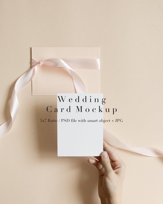 Card Mockupwedding Card Mockupwedding Mockupbeigeblank Card Mockupblank Cardstationery Mockupstyled