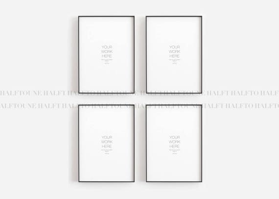 Fame MockupFrameset Of 4 Mockupminimalist Frameprints Mockupwall Art