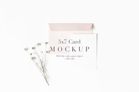 Stationery Mockupcard Mockup5x7 Cardmockupmockinvitation Mockupblush Pinkwhitebright Mockupstyled Mockupwild Flowerssmart