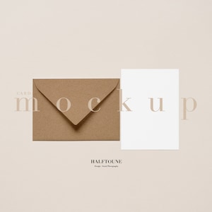 Kaartmodel, kaart en envelop, aanpasbaar model, bewerkbare kleur, modelkaart, briefpapiermodel, wenskaartmodel, lege kaart, Kraft-kaartmodel