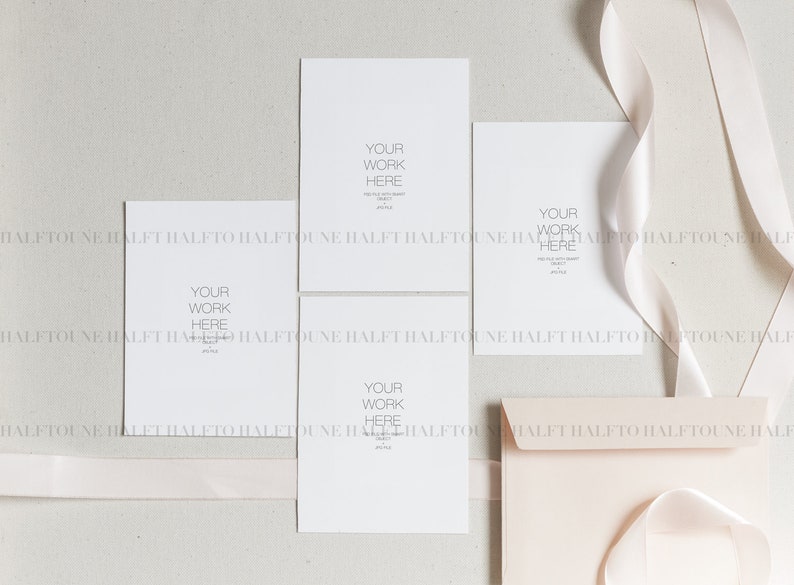 Card Mockupinvitation Card Mockuppale Pinkpink Etsy