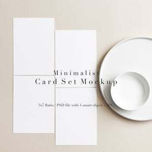 Briefpapier mockup, gestileerde mockup, set van 4, kaartenset mockup, kaart mockup, lege kaart mockup, uitnodiging mockup, trouwkaart, gestileerde mock, bleek, PSD