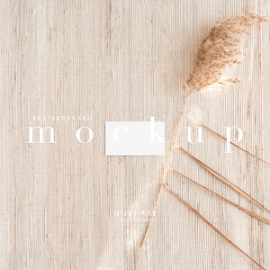 Wizytówka Mockup, Wizytówka Mockup, Pampas Mockup, Dekoracja Pampas, Lato, Ciepły Mockup, Stylizowany Mockup, Nowoczesny Mockup, Styl Nadmorski Mockup, Mockup